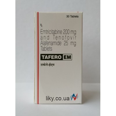 Таферо ЕМ (Tafero EM) эмтрицитабин 200мг +тенофовир алафенамид 25мг, №30 (Descovy)